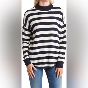 Madewell Ashbury Kelsey Stripe Mock Neck Sweater Women’s size Small